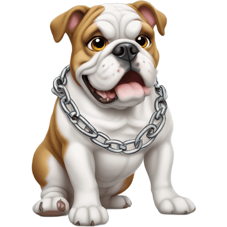 Bulldog with chain emoji