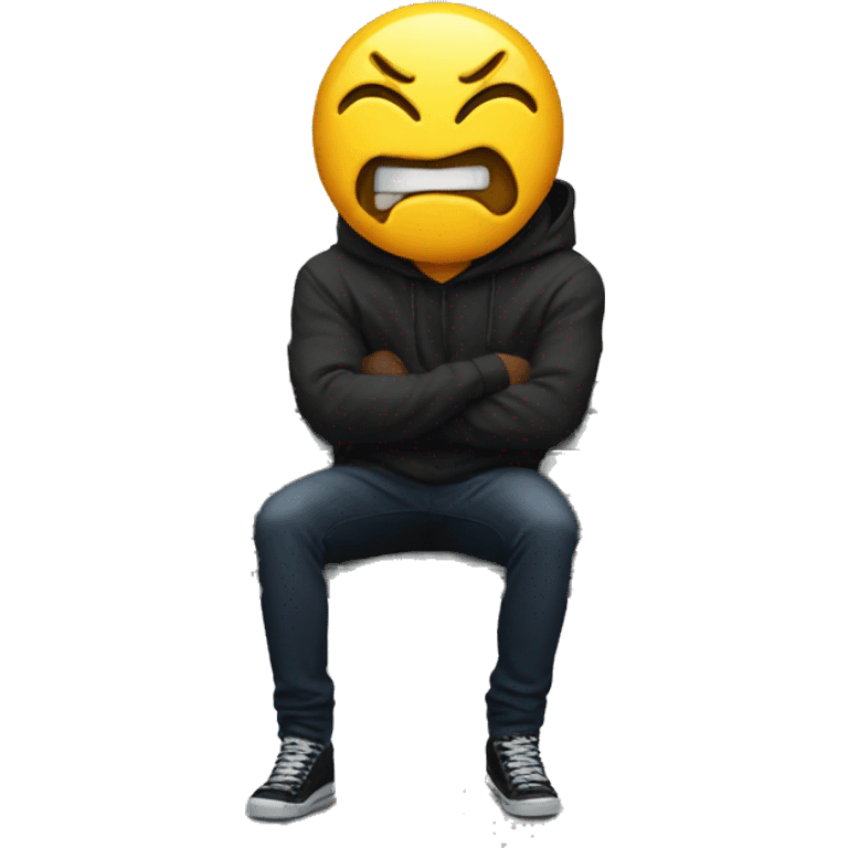 evil on bench emoji