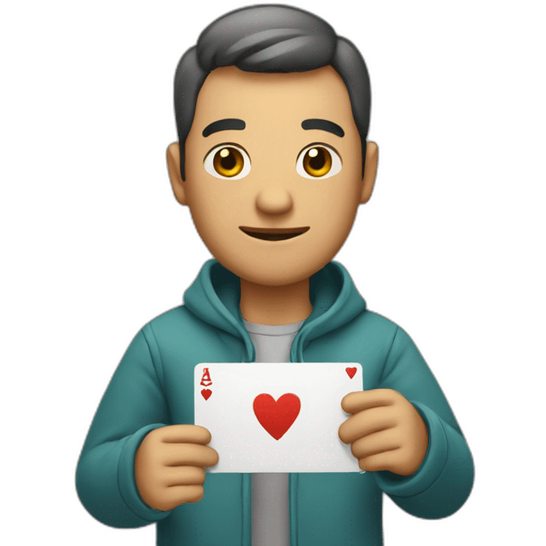 Men holding card emoji