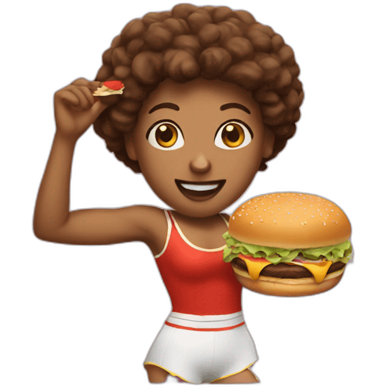 Dancer eat burger  emoji