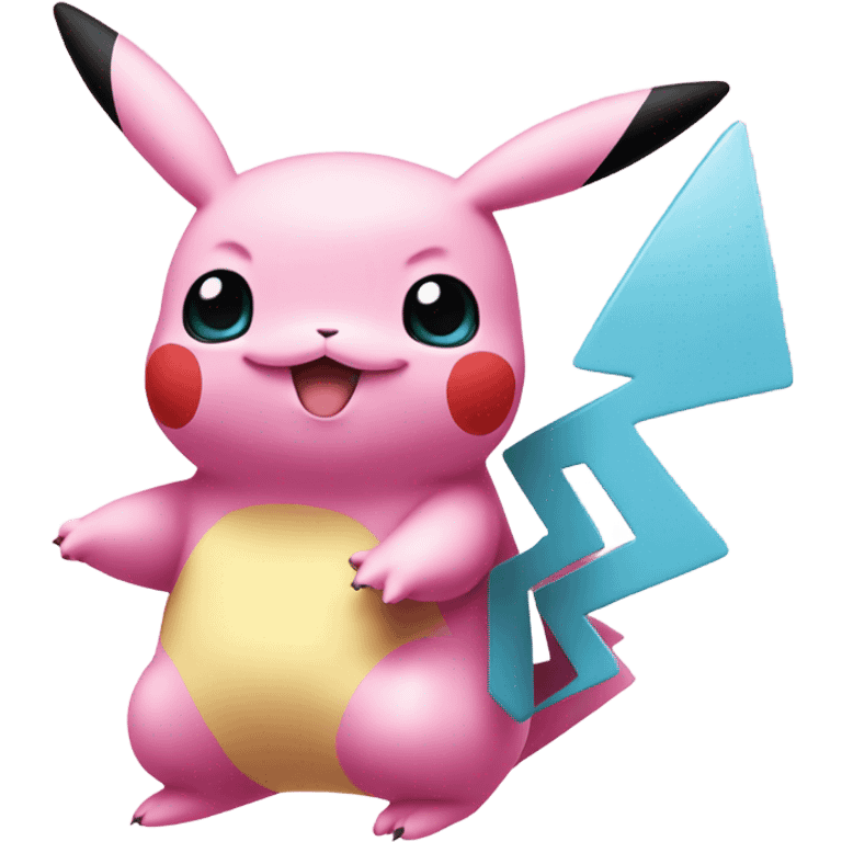 Pink pikachu with pink squirtle emoji