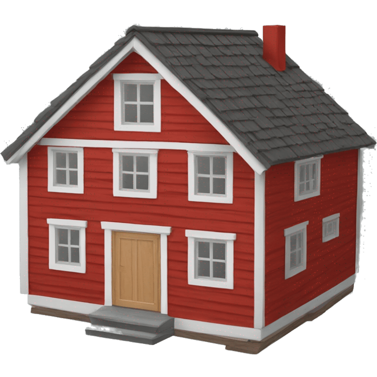 Red swedish wood house  emoji