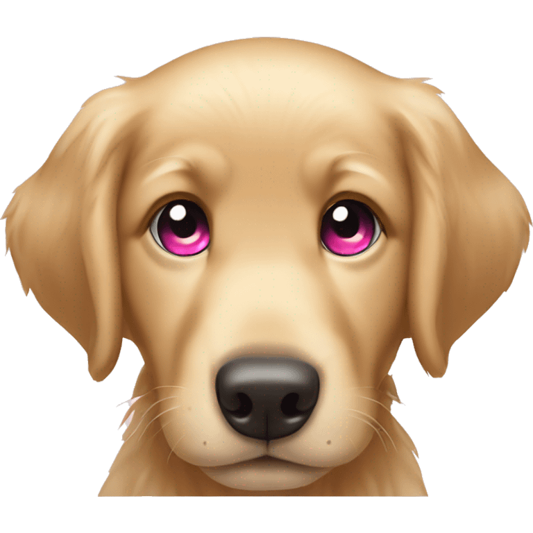 Golden retriever puppy with pink eyes  emoji