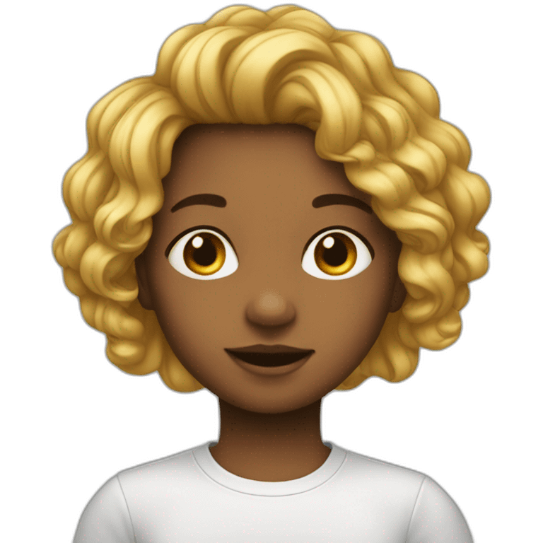 enfant cheveux noir emoji