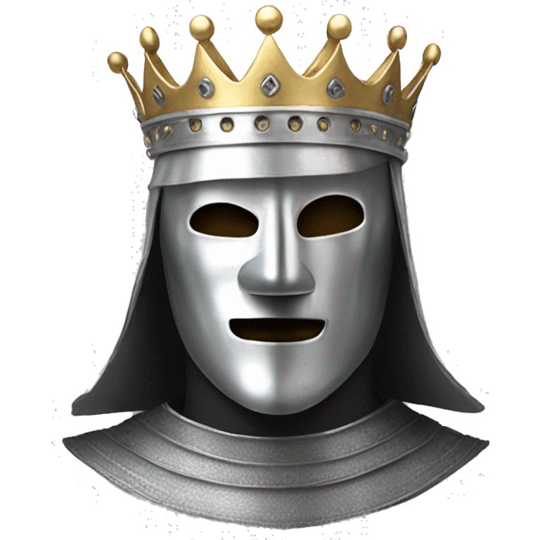 king baldwin IV in silver full face mask up emoji