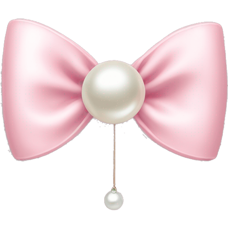 light pink bow with a pearl charm emoji