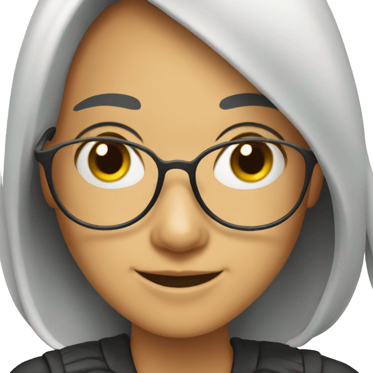 smiling girl with glasses emoji