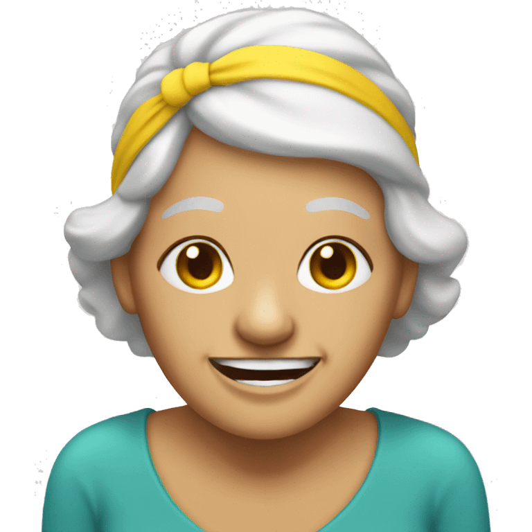 old lady with yellow teeth and headband  emoji