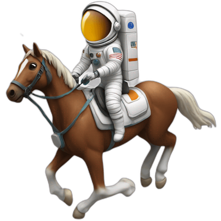 Astronaut riding the horse emoji