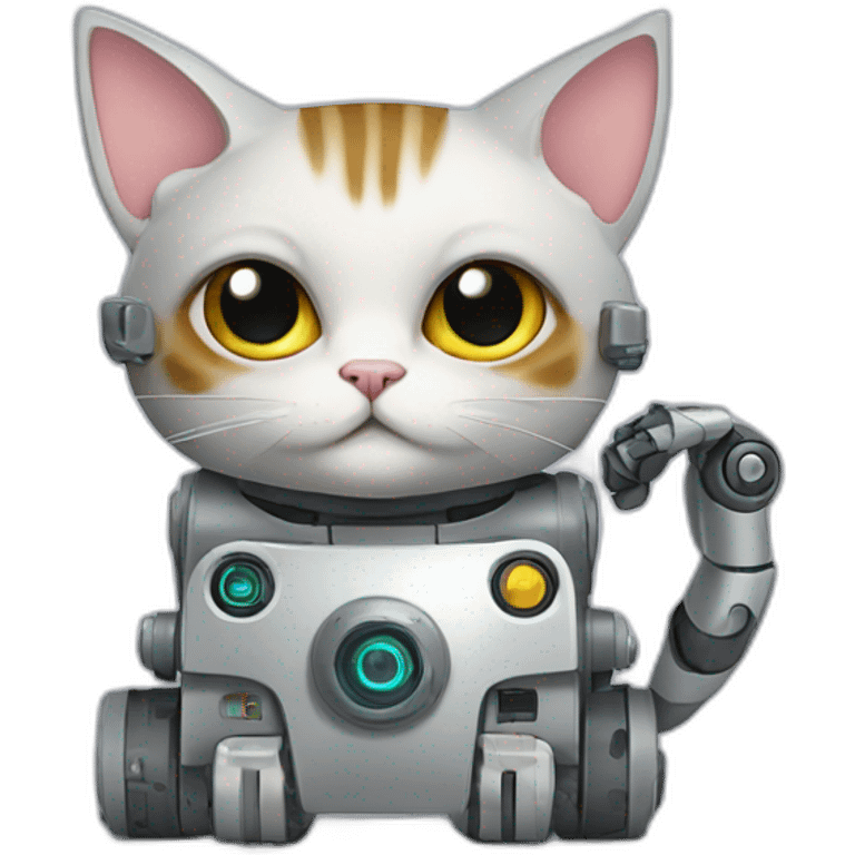 Katze mit Roboter emoji