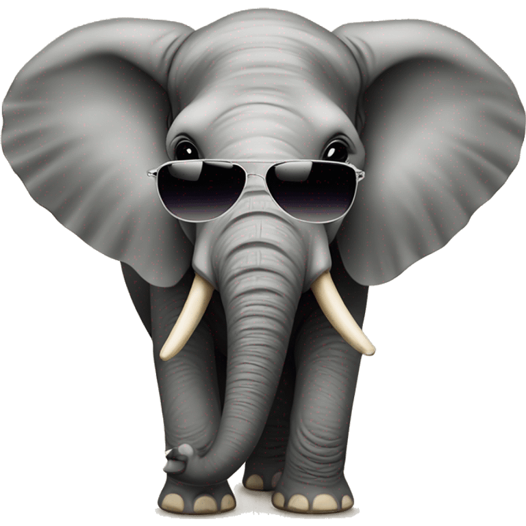 Elephant on saket board with sunglasses  emoji