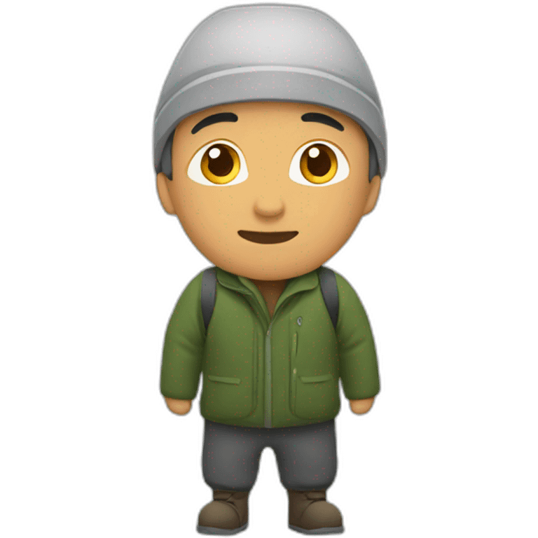 Kyrgyz man staying one a mountain emoji