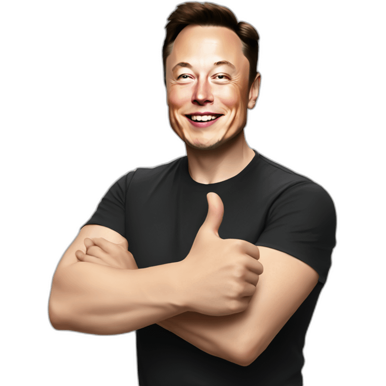 elon musk thumbs up face emoji