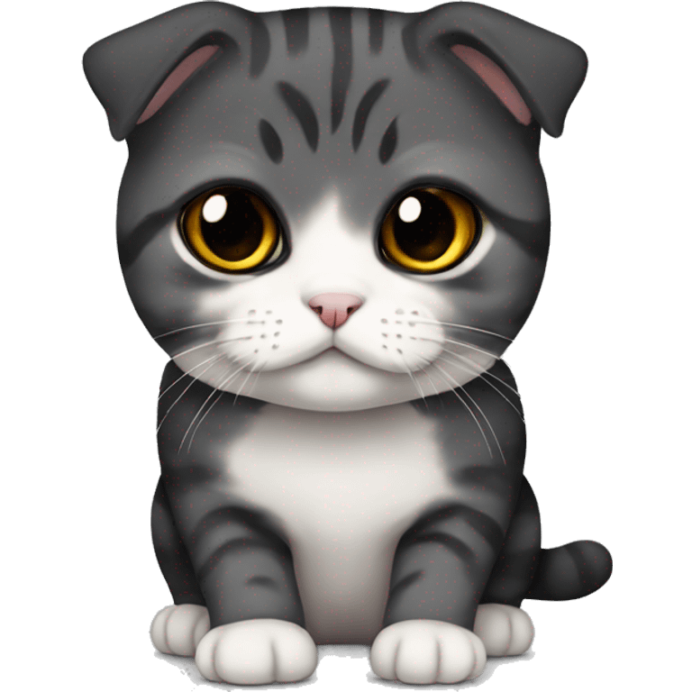 Scottish fold cat black emoji