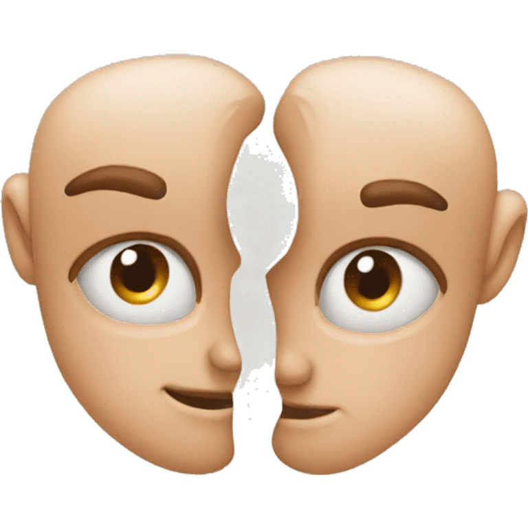 a left ear and right ear combined to make a heart shape emoji