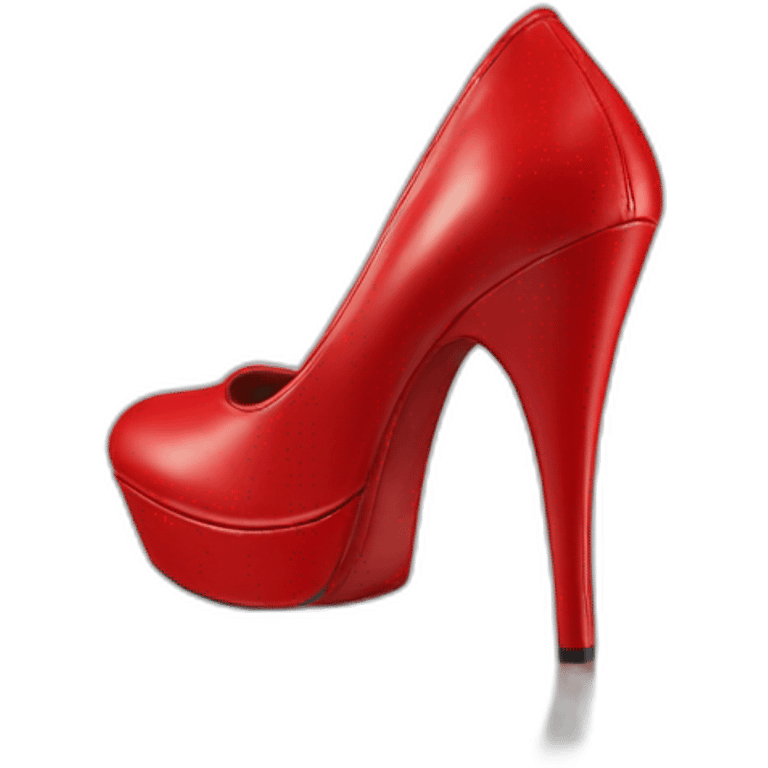 Back of red shiny leather tall heels emoji