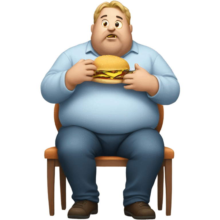 fat guy eating emoji