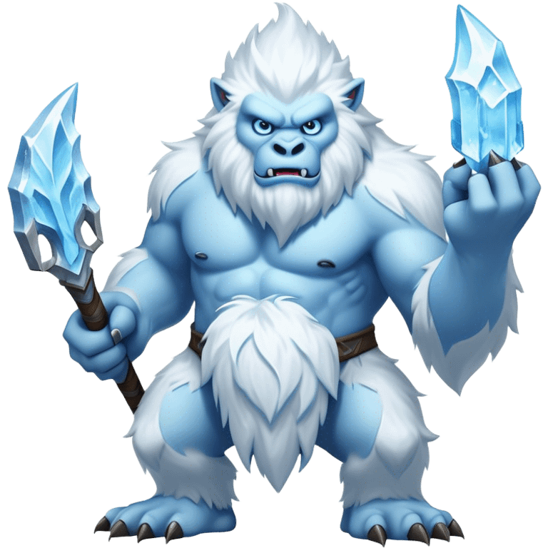 Cinematic Realistic WoW Yeti Portrait, captured in a dynamic, battle-ready stance, muscles rippling beneath dense fur of icy white and pale blue. His piercing ice-blue eyes blaze with raw power as frost clings to his form, rendered with dramatic natural lighting and high shine, exuding fierce, untamed strength in the midst of a wintry combat pose. emoji