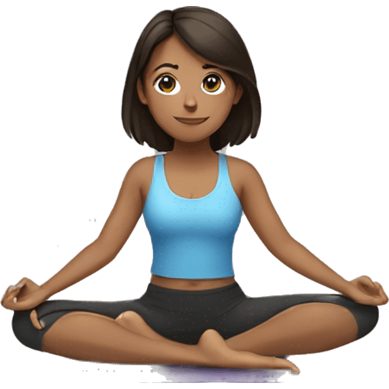 Brunette Girl doing yoga emoji