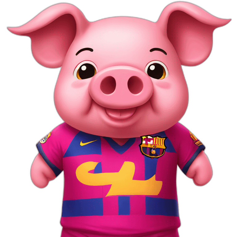 pig, barcelona jersey, fat emoji