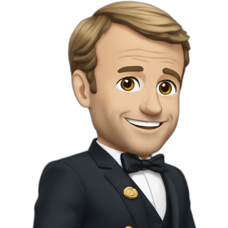 Emmanuel Macron qui fait un doigt d'honneur emoji