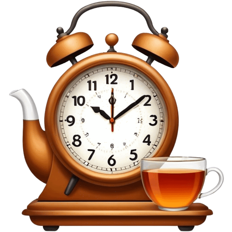 Clock with tea emoji