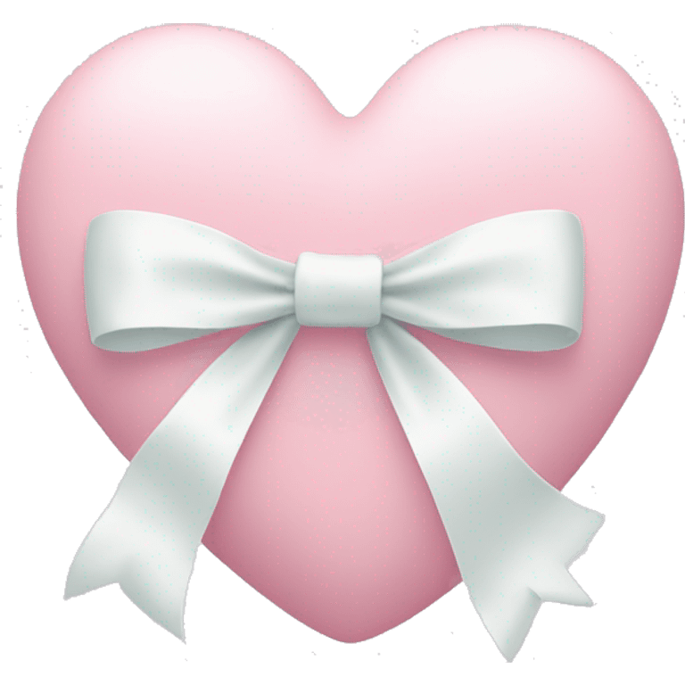 Pastel pink heart with white bow emoji