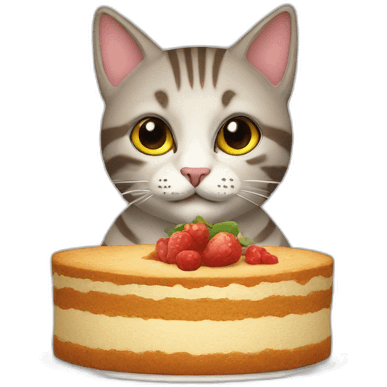 gatto con torta emoji