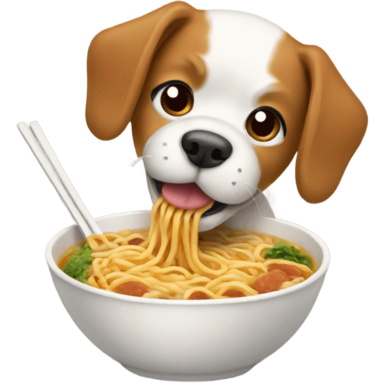 Dog eating ramen  emoji