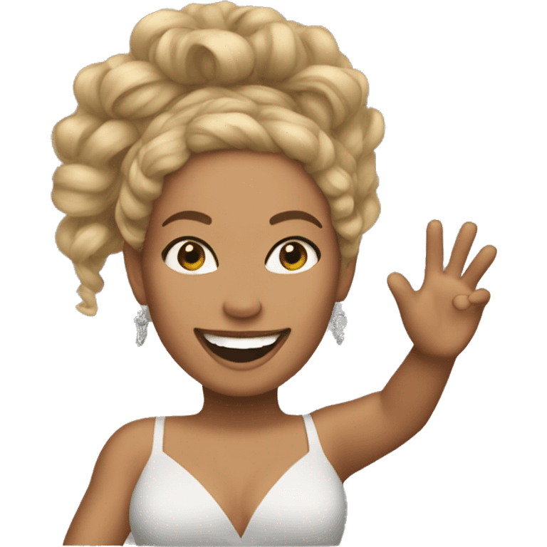 Beyonce waving hi emoji