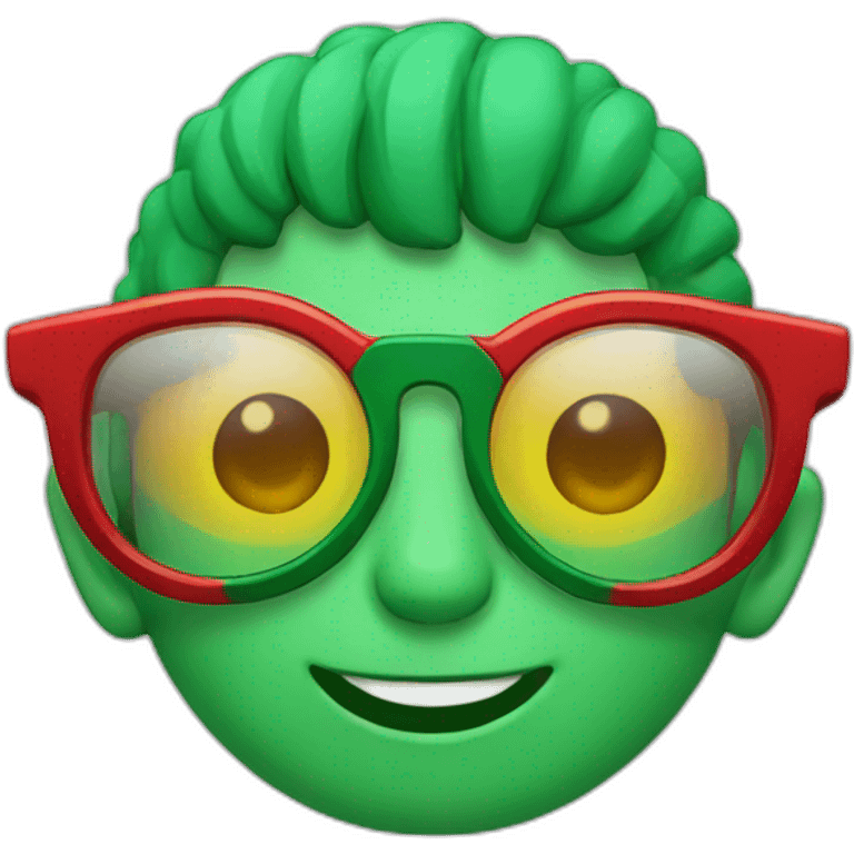 Green red glasses emoji