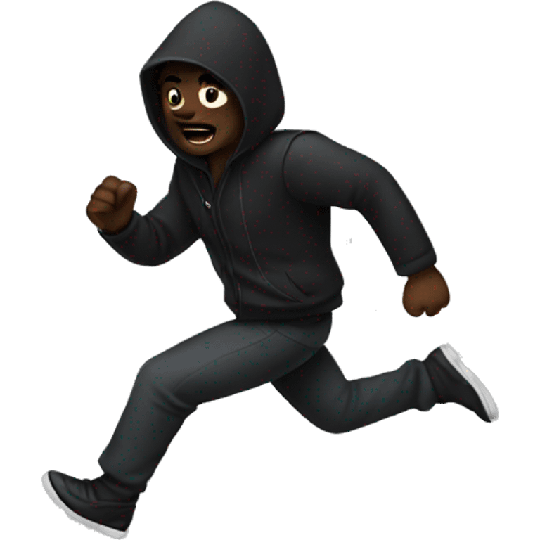  Black Thief running away emoji