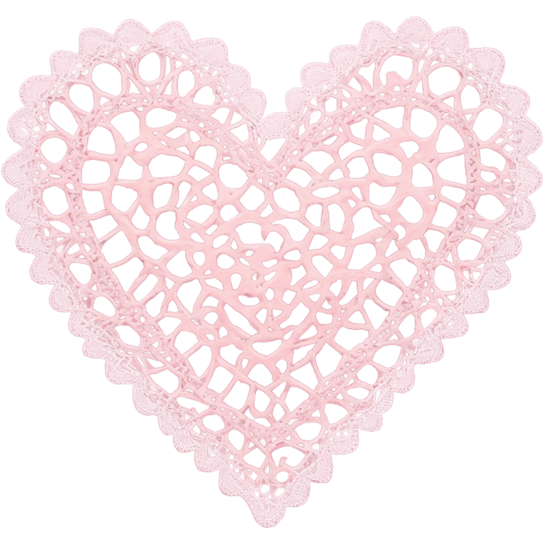 Pink doily heart emoji