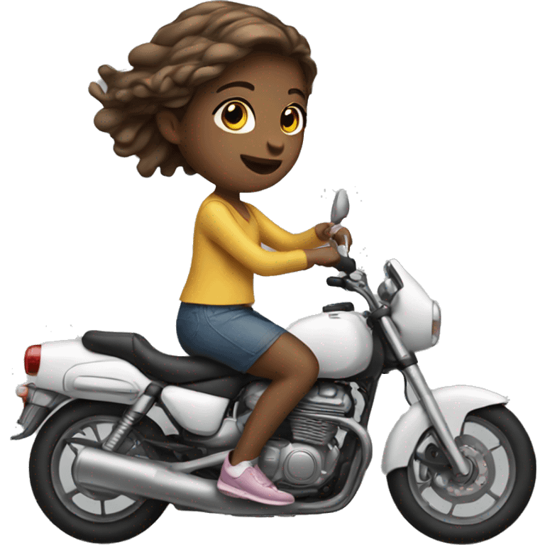 Girl on bike infront of a car emoji