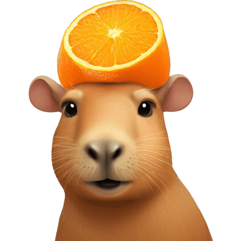 capybara with orange 🍊 on its head emoji