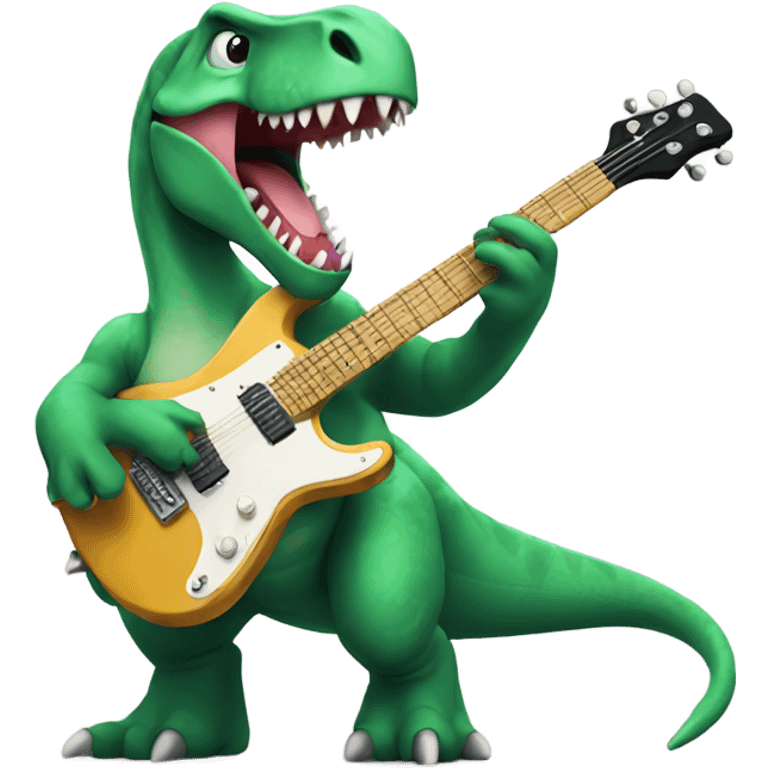 Dinosaur playing guitar emoji