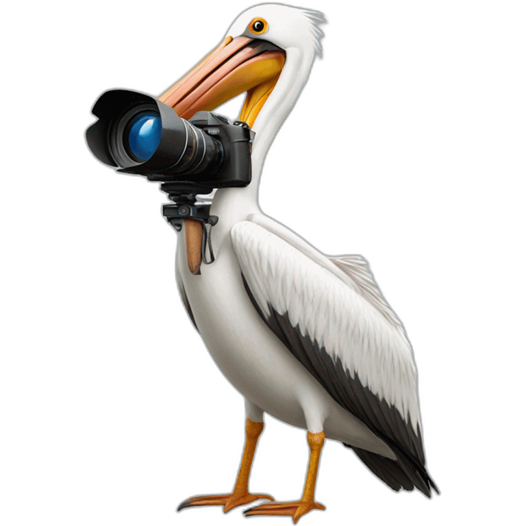 Pelican with a camera emoji