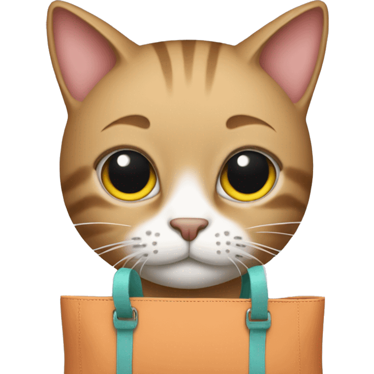 Cat holding a bag with long nails emoji