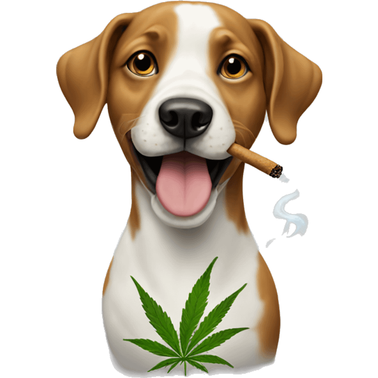 Happy dog smoking weed  emoji