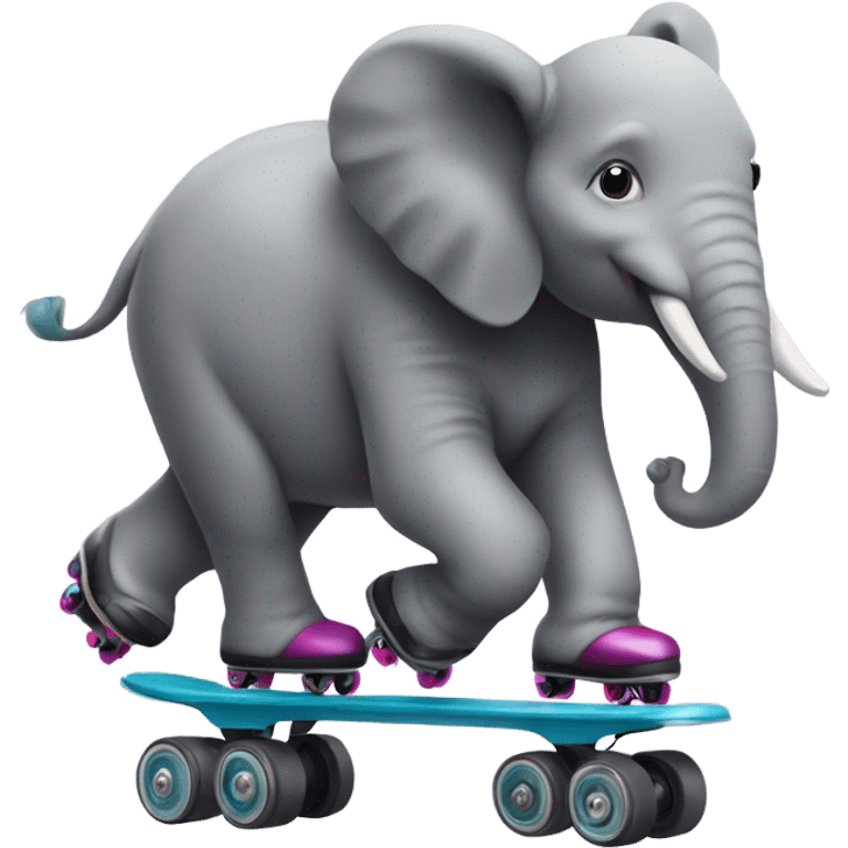 Elephant on rollerskates emoji