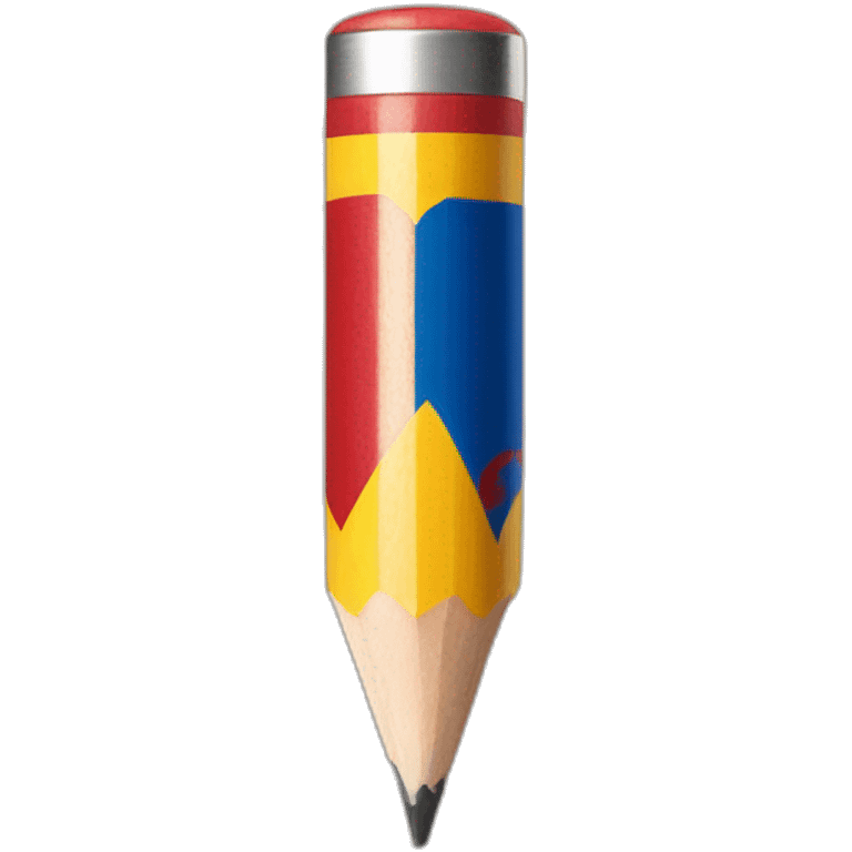 superhero pencil wearing a spain flag emoji