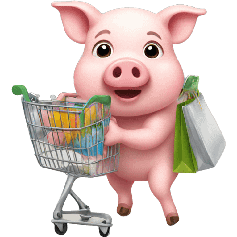 Pig going shopping  emoji