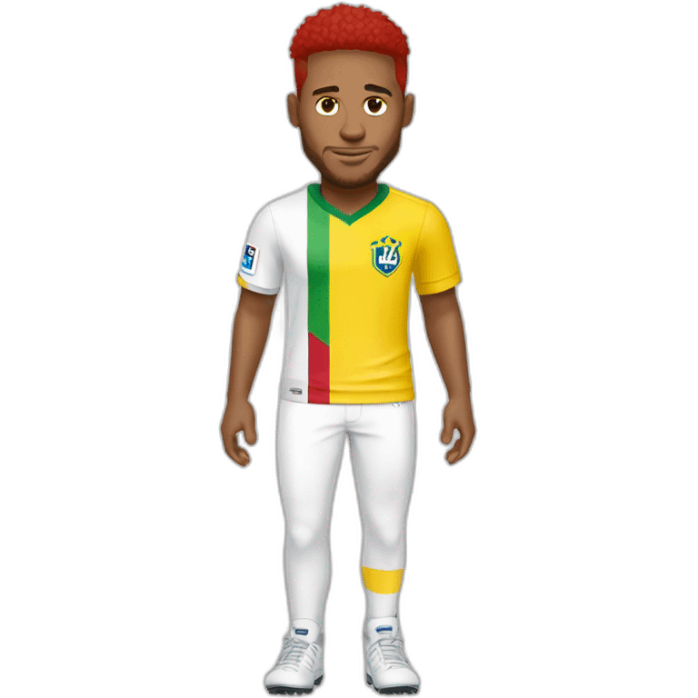 Neymar with white pants red head emoji