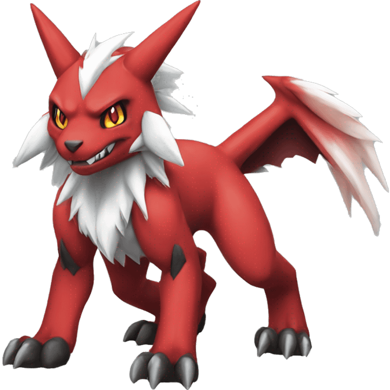 Full body cute cool Guilmon-Zoroark emoji