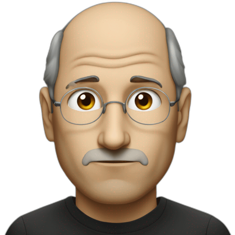 Steve Jobs with single sad tear running down his face emoji