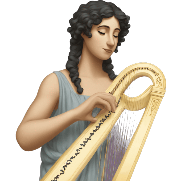 Sappho a harp in his hand emoji