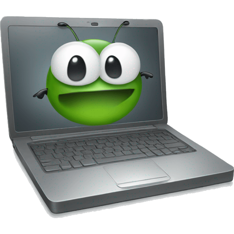 laptop with bug emoji