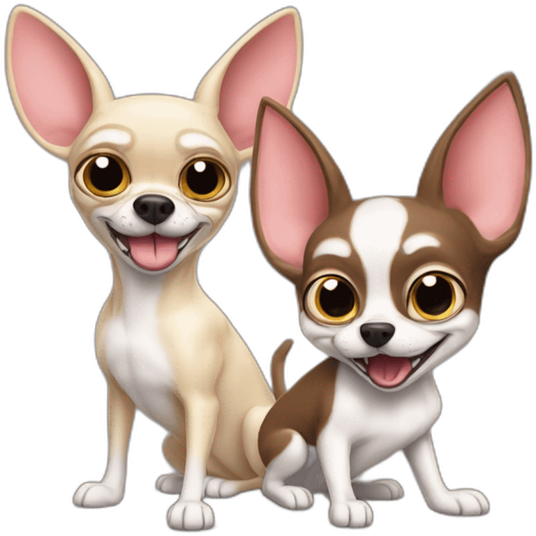 Ren Hoek the hysterical Chihuahua and Stimpy the lazy and dumb cat emoji