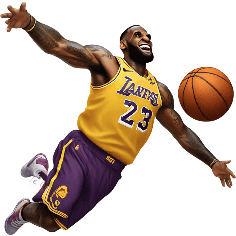 lebron james dunking basketball  emoji