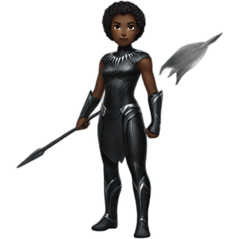 black panther marvel with spear emoji